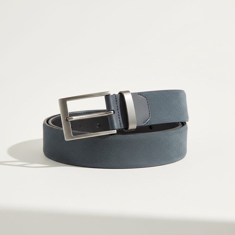 Slate Textured Leather Pin Buckle Belt