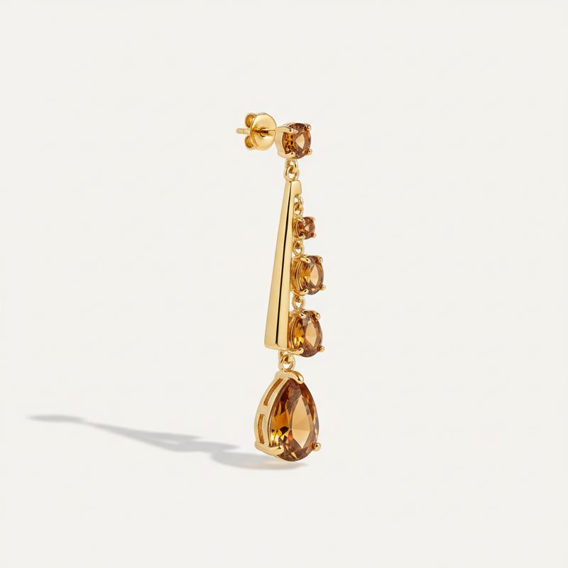 Bronze Embellished Drop Earrings