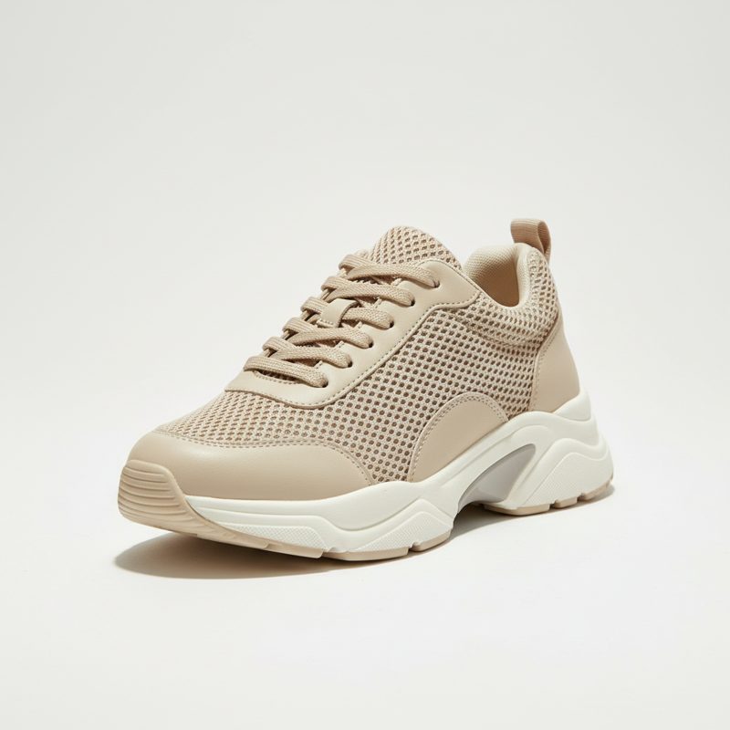 Sand Chunky Mesh Panel Sneakers