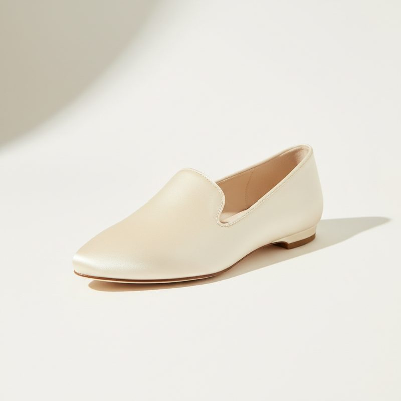 White Leather Mules