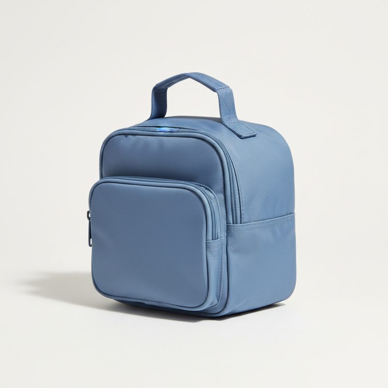 Powder Blue Insulated Canvas Lunch Bag