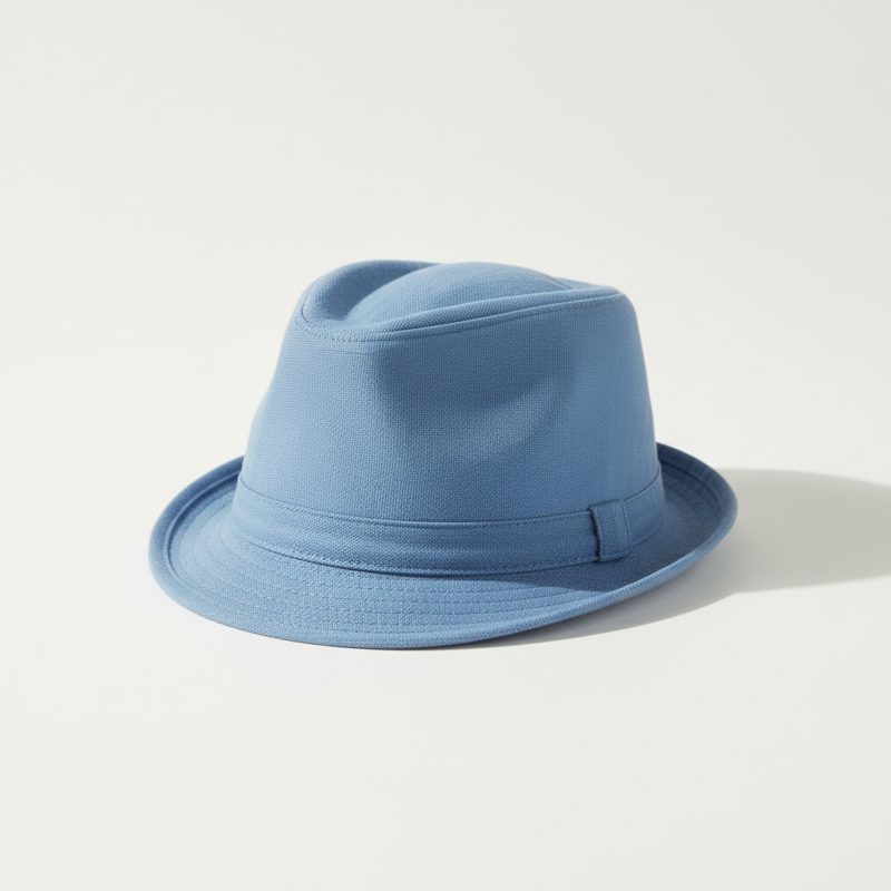 Cobalt Textured Canvas Fedora Hat