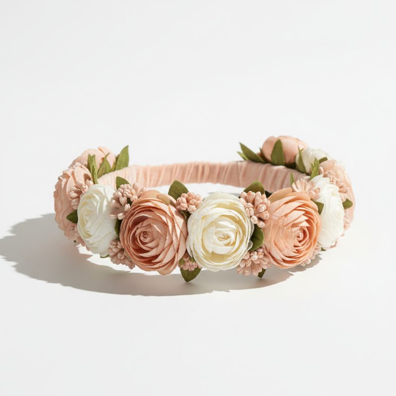 Peach Floral Applique Headband
