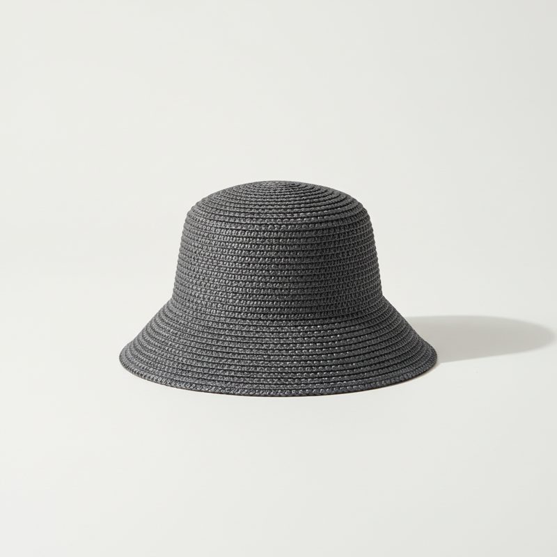 Charcoal Braided Straw Bucket Hat