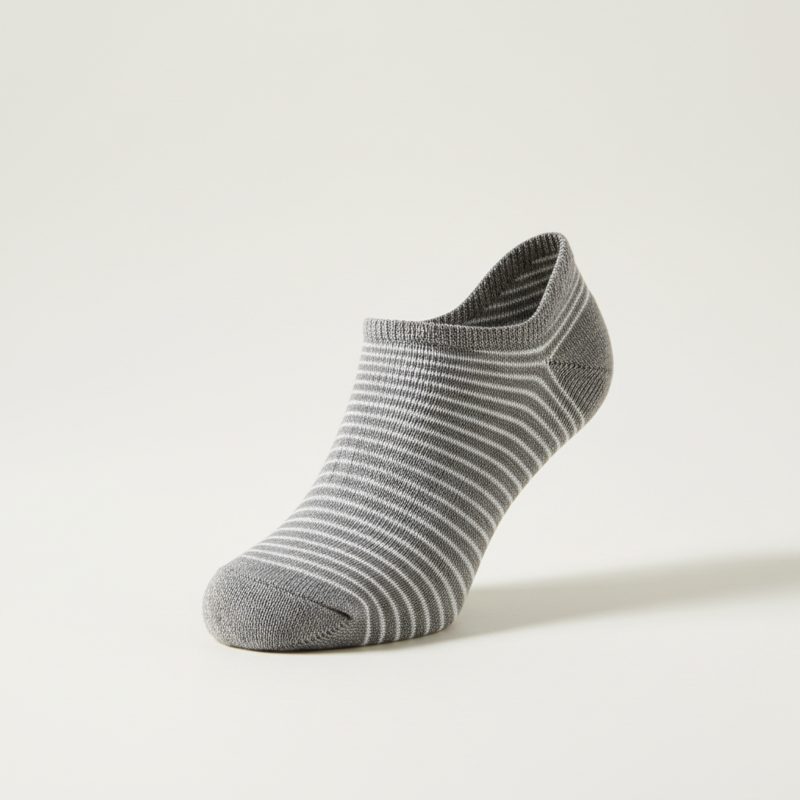 Grey Striped Low Cut Liner Socks