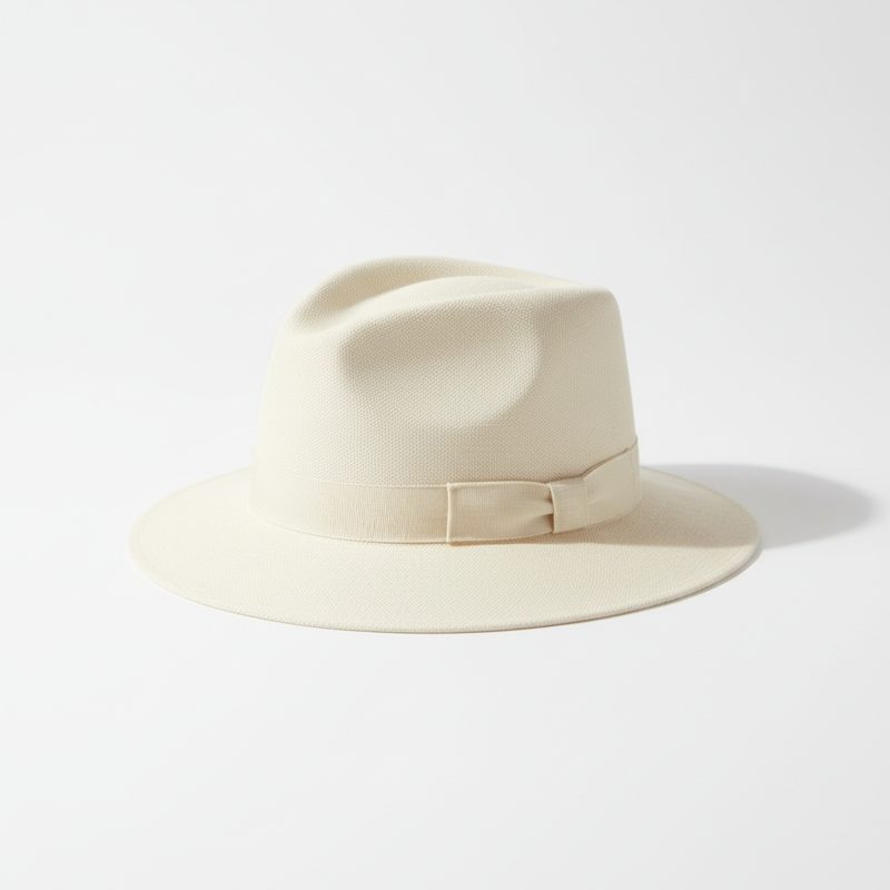 Cream Classic Straw Panama Fedora