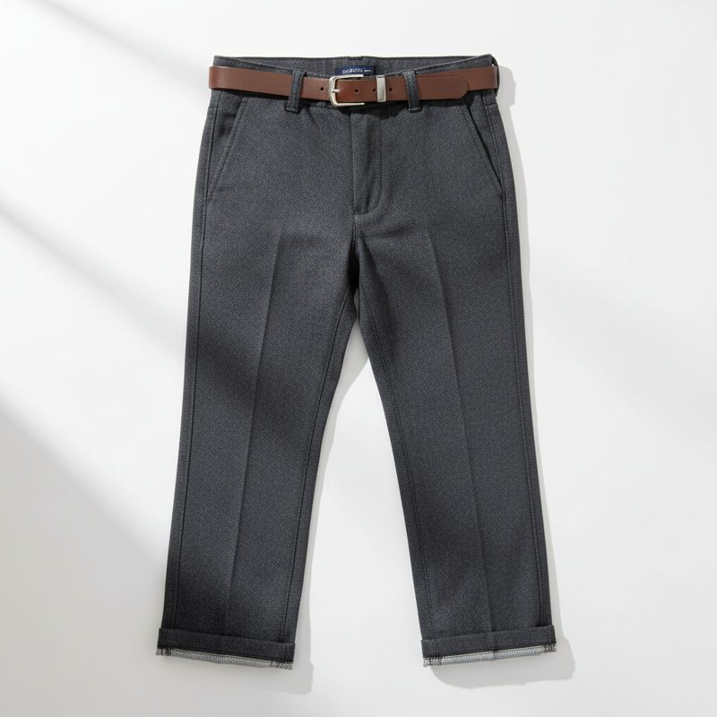 Charcoal Textured Tailored Formal Trousers