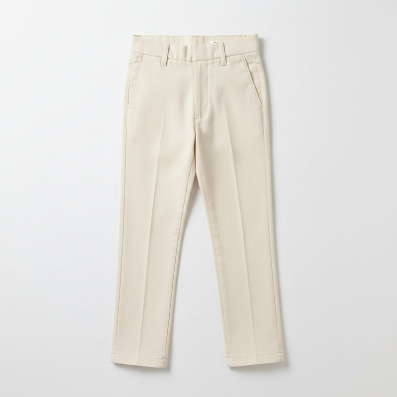 Cream Straight Fit Twill Trousers