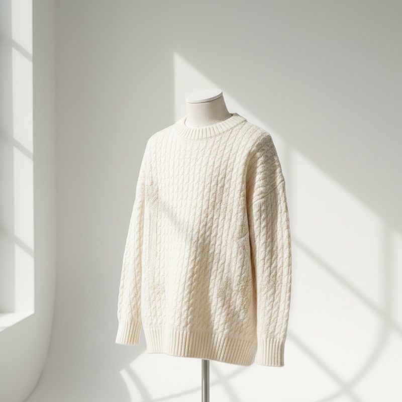 Cream Cable Knit Oversized Sweater