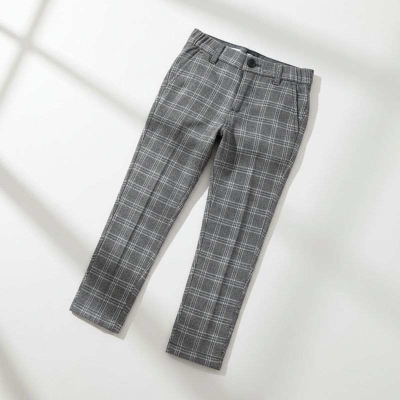 Slate Checked Smart Formal Trousers