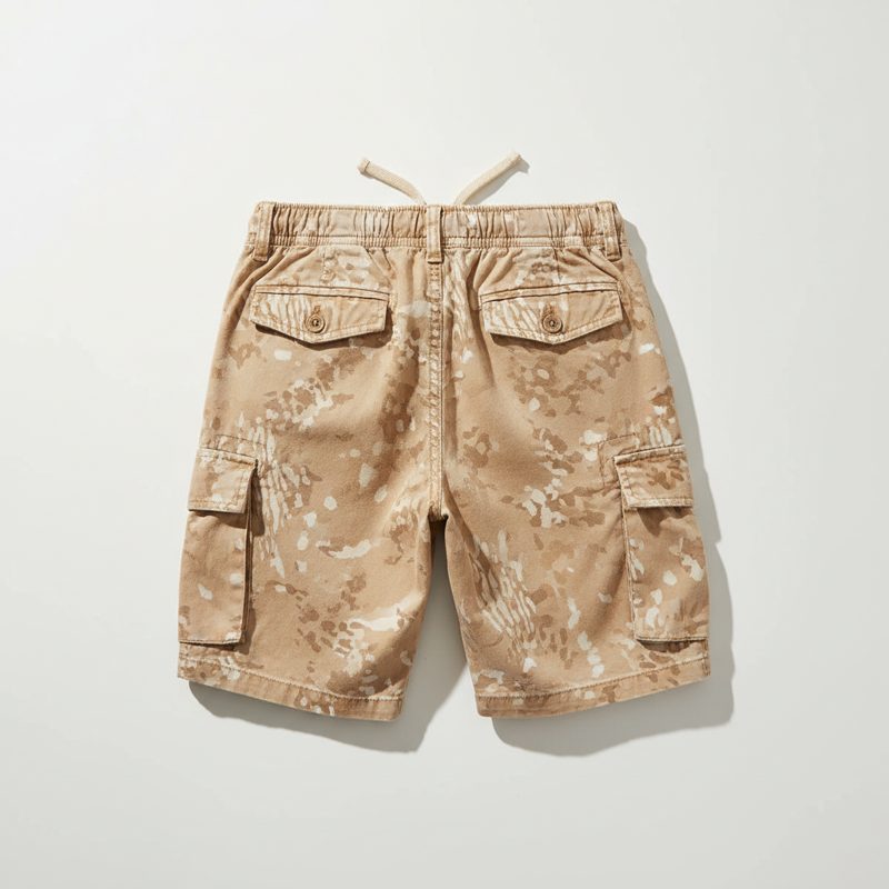 Sand Cotton Printed Cargo Shorts