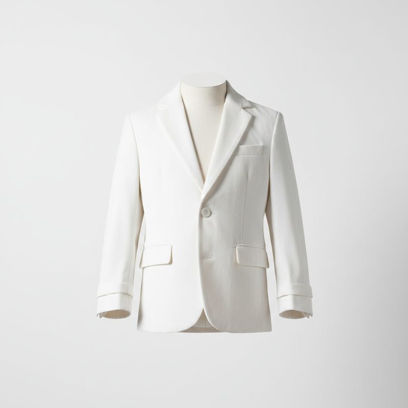 White Tailored Linen Formal Blazer
