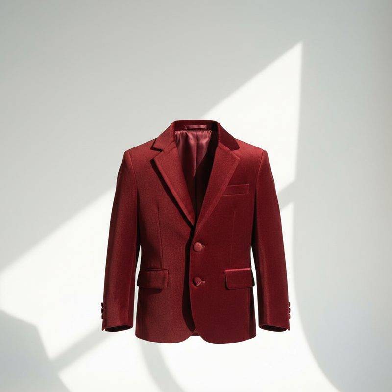 Burgundy Velvet Tailored Party Blazer
