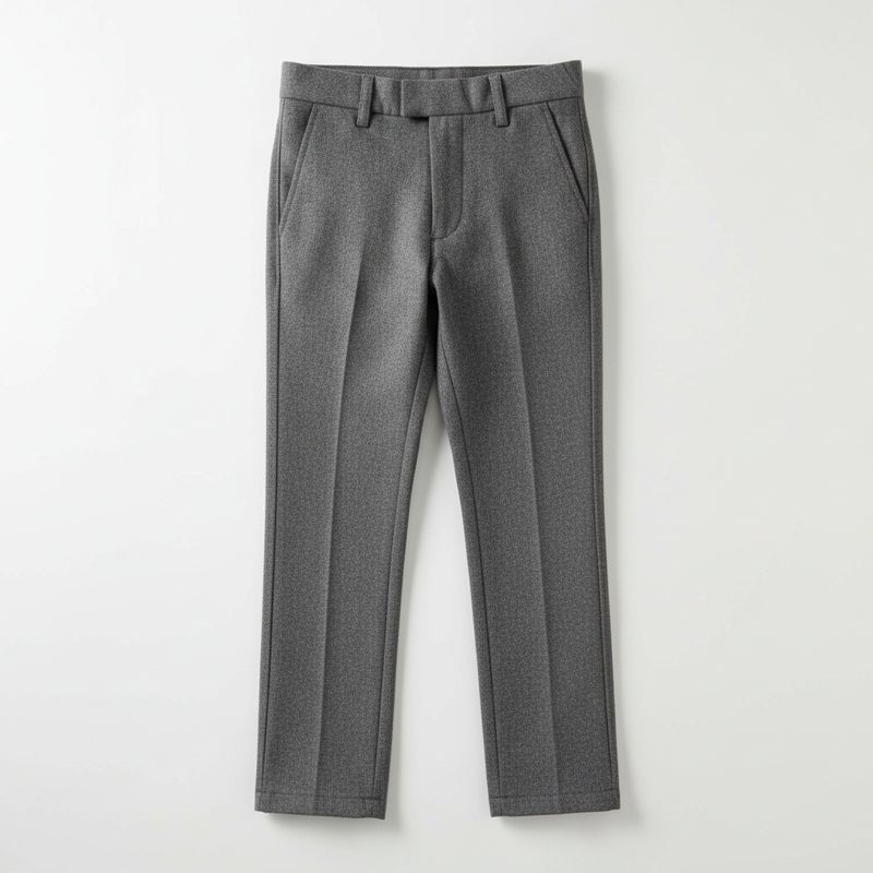 Charcoal Tailored Wool Blend Slim Trousers