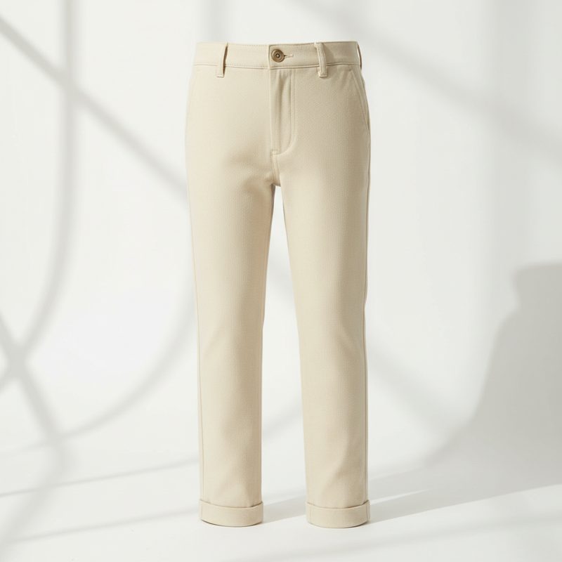 Beige Slim Fit Stretch Chinos