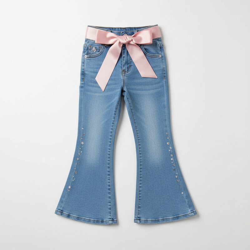 Sky Embellished Flared Denim Jeans