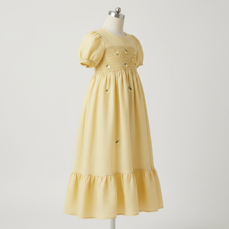 Butter Smocked Linen Embroidered Frock