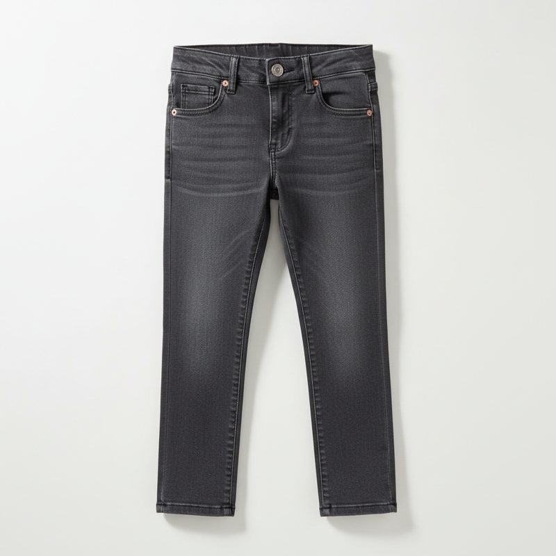 Charcoal Slim Fit Washed Denim Jeans