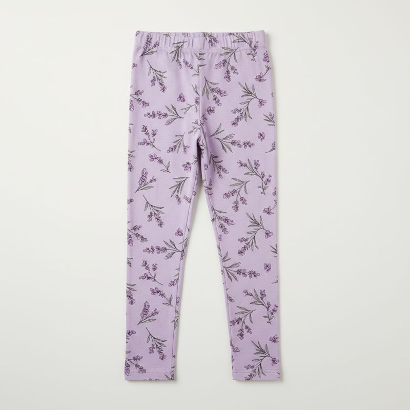 Lavender Floral Print Jersey Leggings