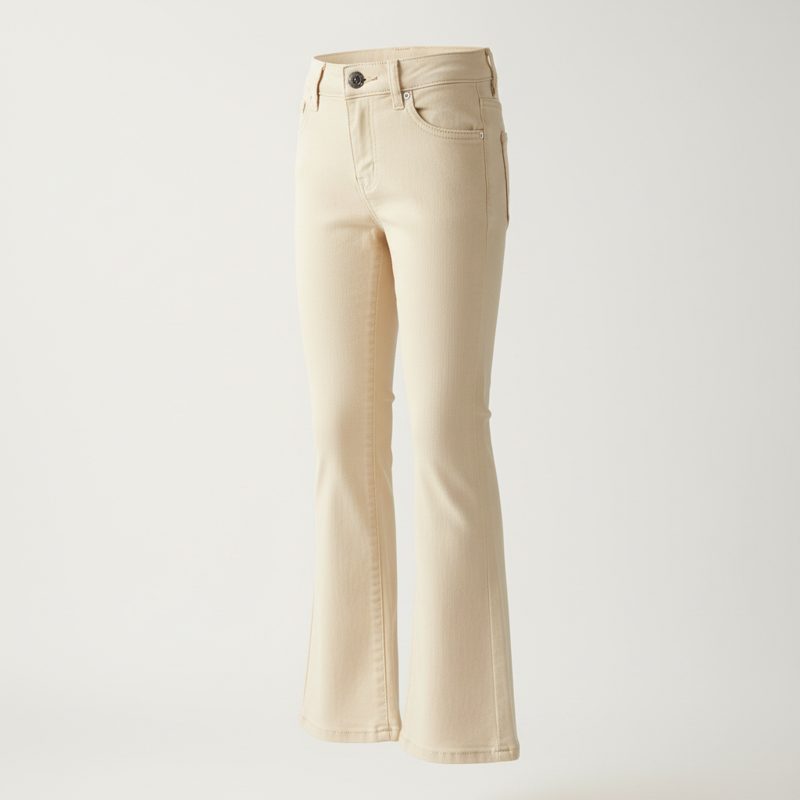 Beige High-Rise Flared Denim Jeans