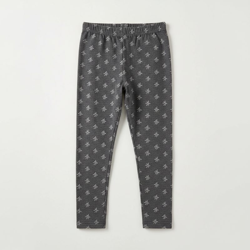 Charcoal Printed Jersey Knit Leggings