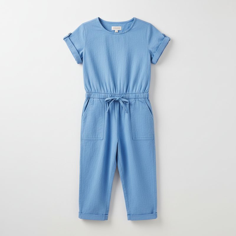 Sky Elastic Waist Twill Jumpsuit