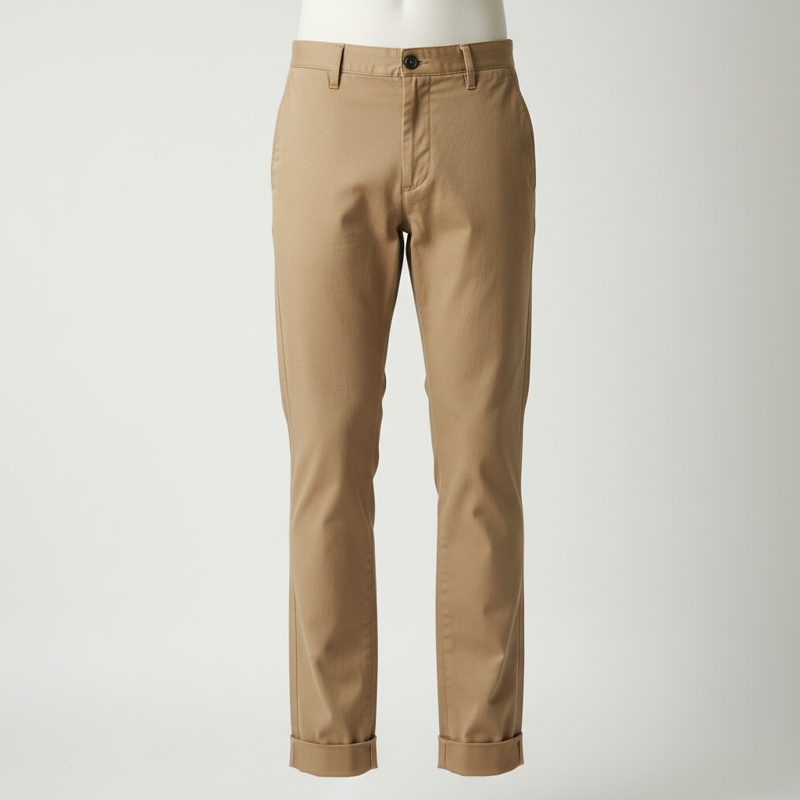 Camel Slim Fit Twill Chinos