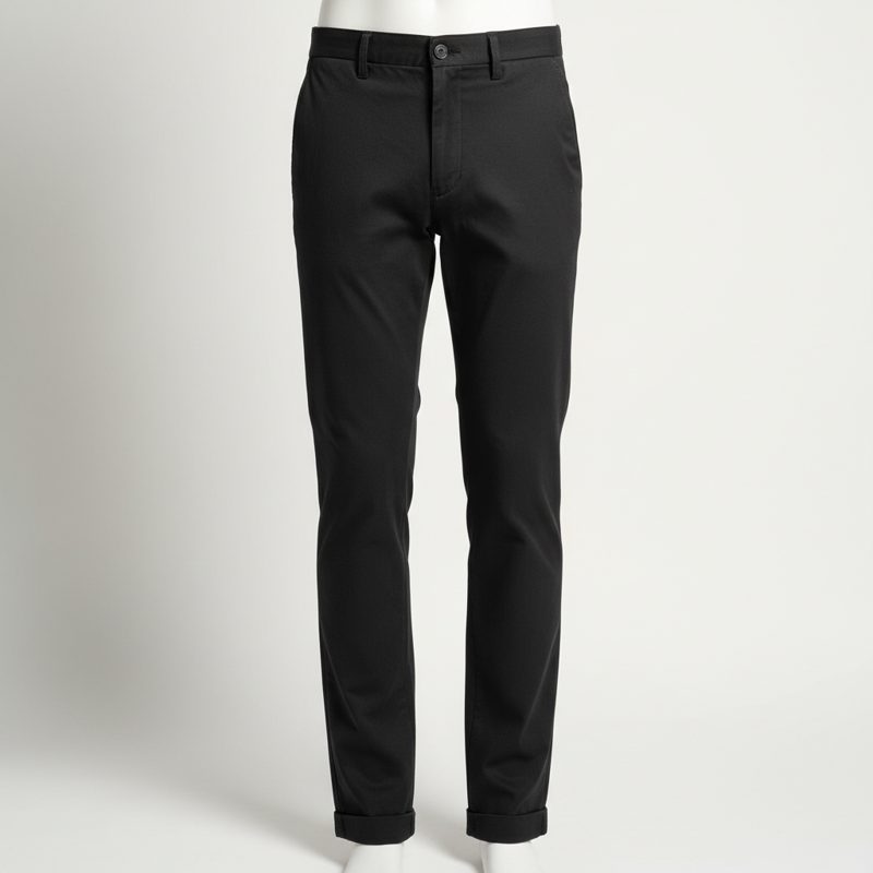 Black Slim Fit Stretch Chinos