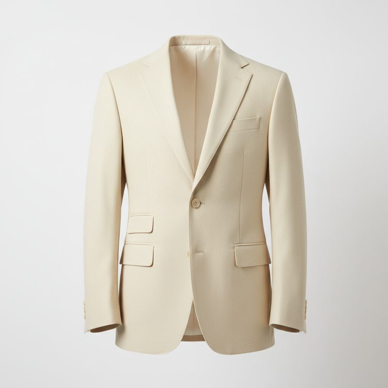 Cream Tailored Single Breasted Blazer
