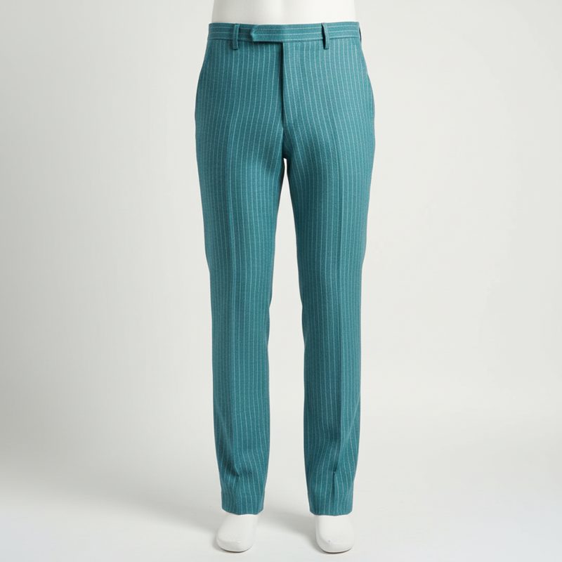 Teal Pinstripe Tailored Formal Trousers