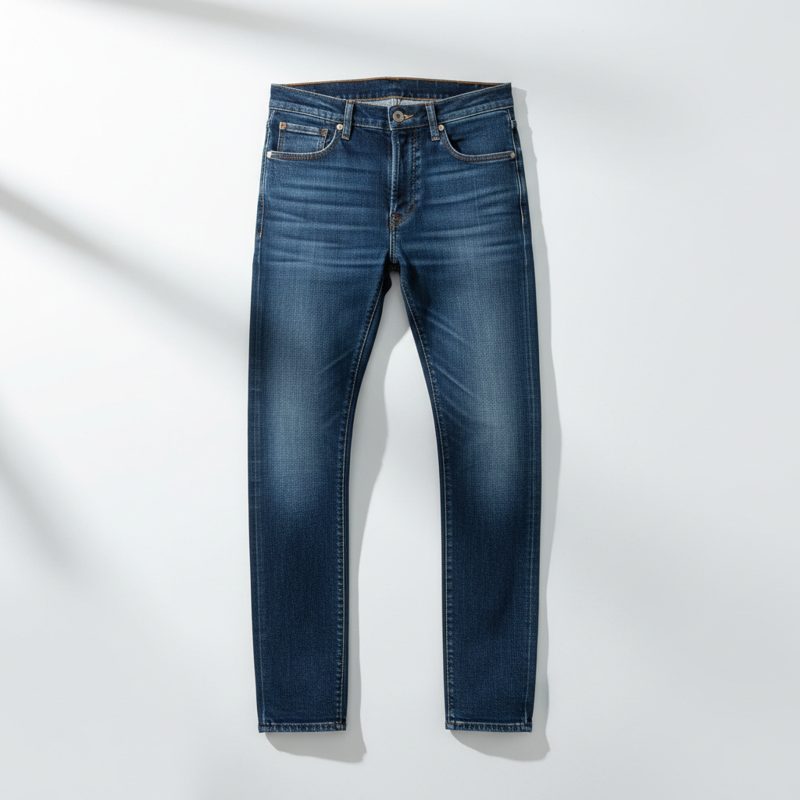 Indigo Slim Fit Washed Denim Jeans
