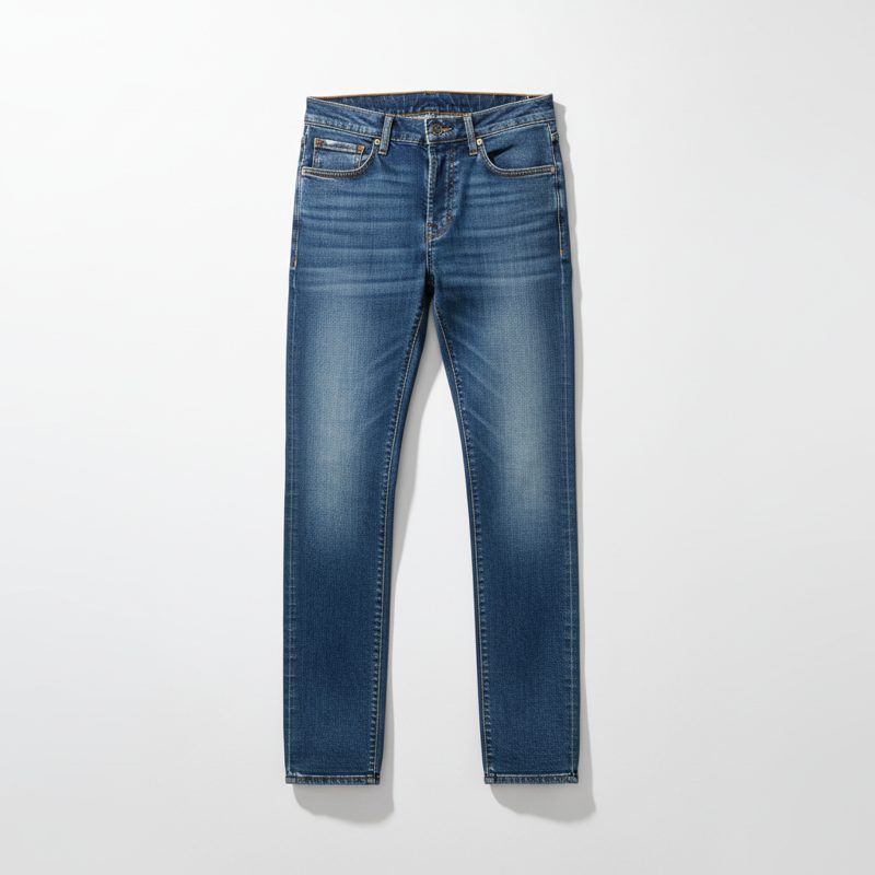 Indigo Slim Fit Washed Denim Jeans