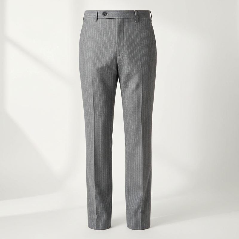 Slate Tailored Pinstripe Wool Trousers