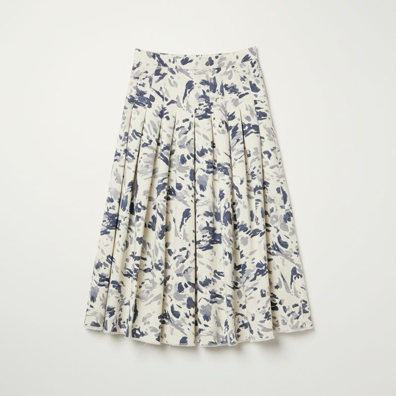 Off-White Printed Pleated Midi Skirt