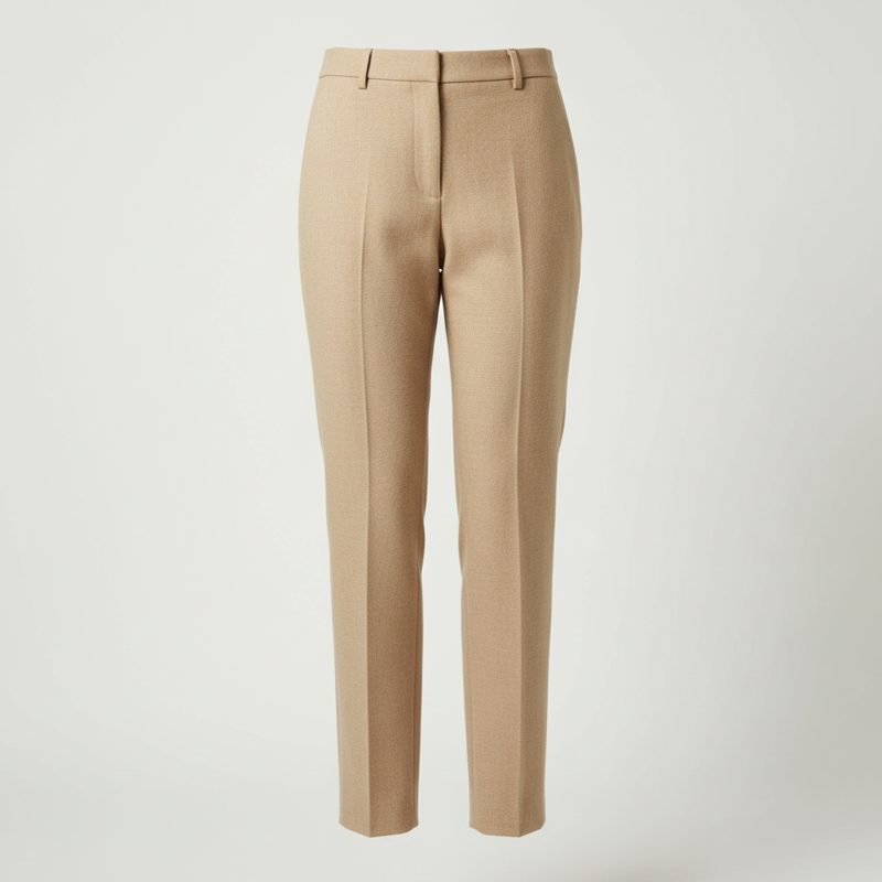 Camel Tailored Creased Formal Trousers