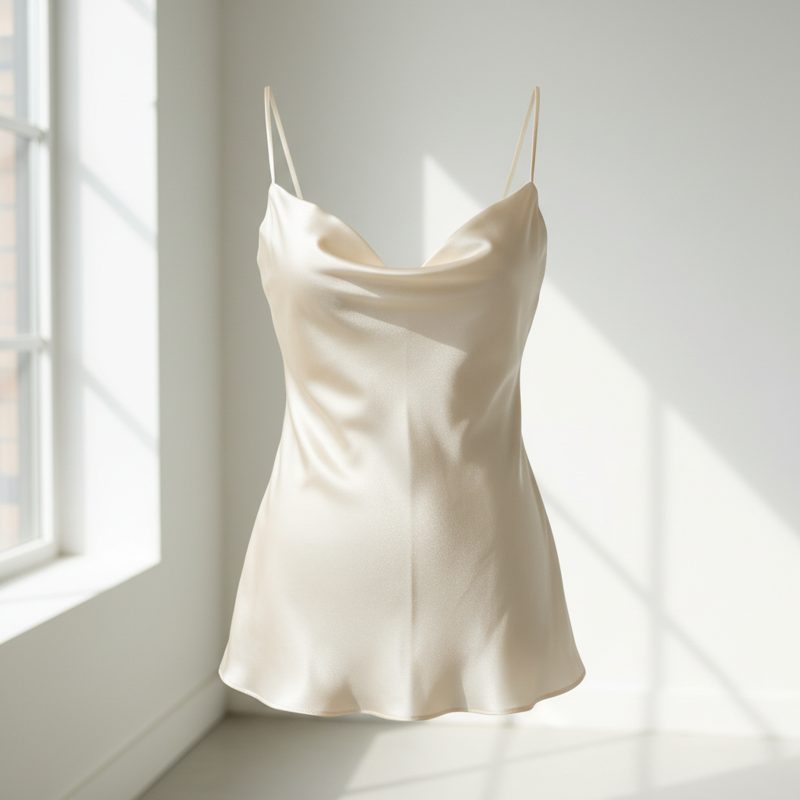 Ivory Cowl Neck Satin Camisole Top